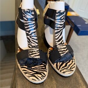 Fendi Zebra Print Espadrilles - Black and White